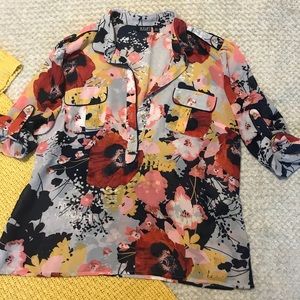Ana from JC Penny - Floral 3/4 Sleeve Blouse